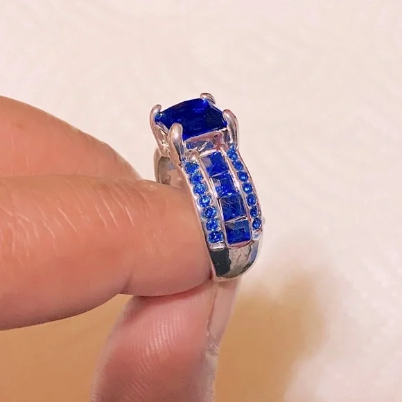 💙Silver Simulated Blue Sapphire stone Ring💙 - Picture 3 of 3